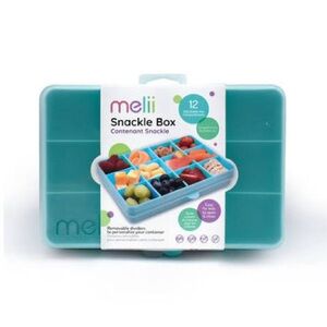 MELII SNACKLE BOX treat bento container 12 compartments blue green NEW